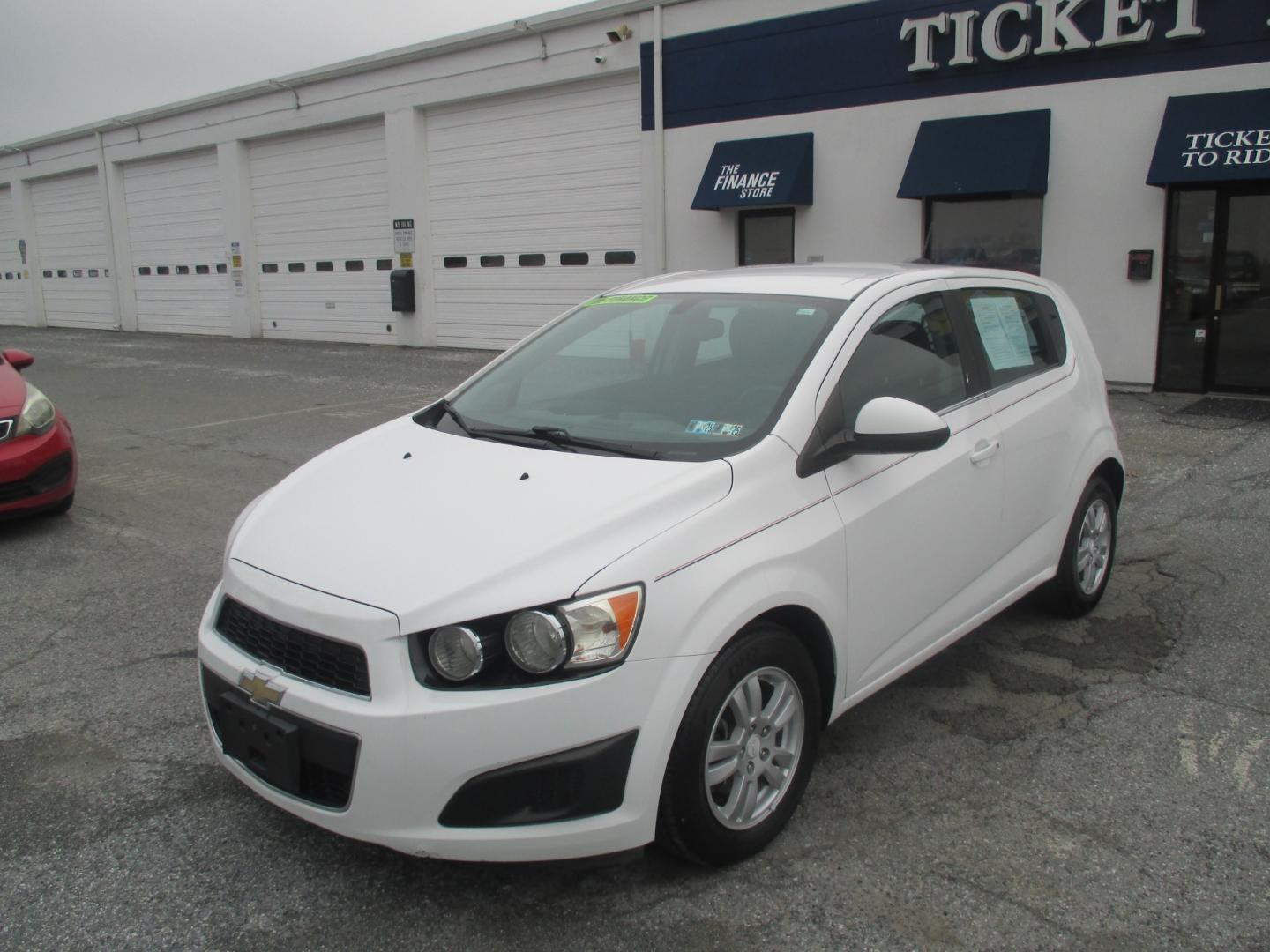 2015 WHITE Chevrolet Sonic LT Auto 5-Door (1G1JC6SH7F4) with an 1.8L L4 DOHC 24V engine, 6-Speed Automatic transmission, located at 1254 Manheim Pike, Lancaster, PA, 17601, (717) 393-9133, 40.062870, -76.323273 - Photo#0